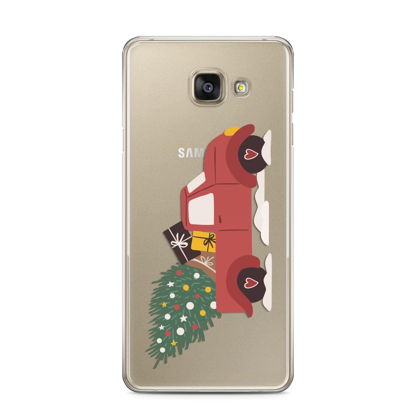 Christmas Car Samsung Galaxy A3 2016 Case on gold phone