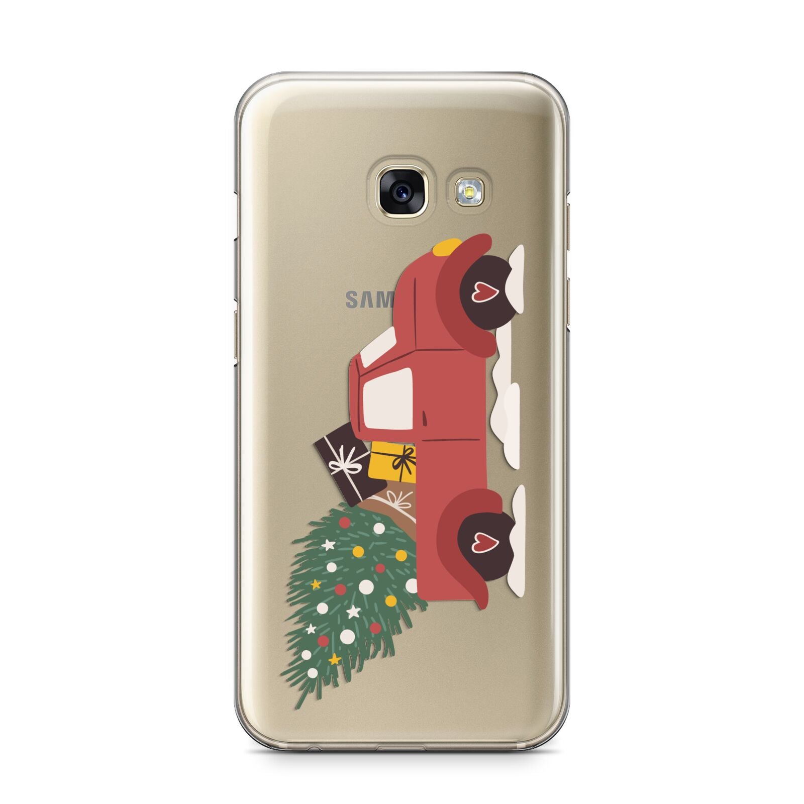 Christmas Car Samsung Galaxy A3 2017 Case on gold phone
