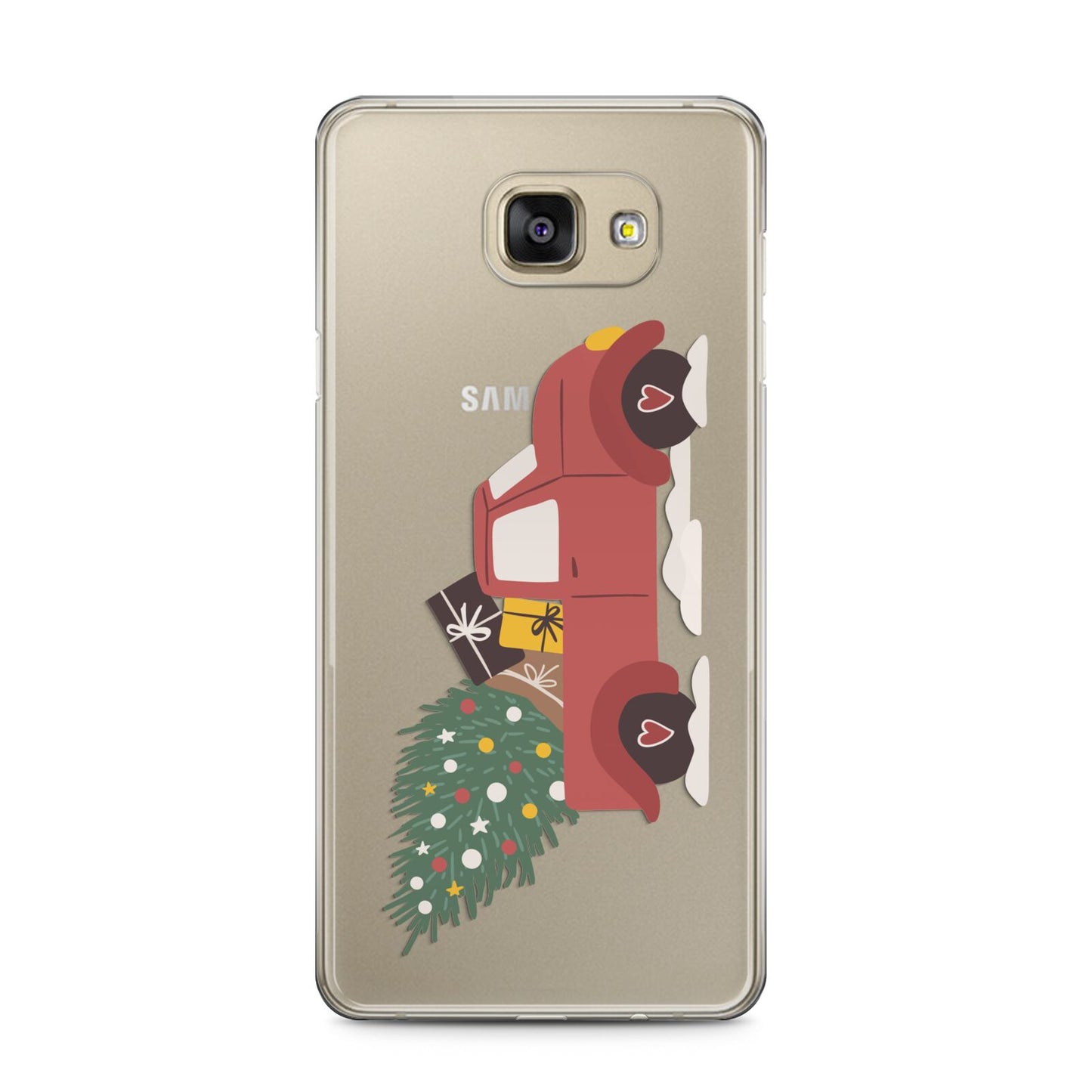 Christmas Car Samsung Galaxy A5 2016 Case on gold phone