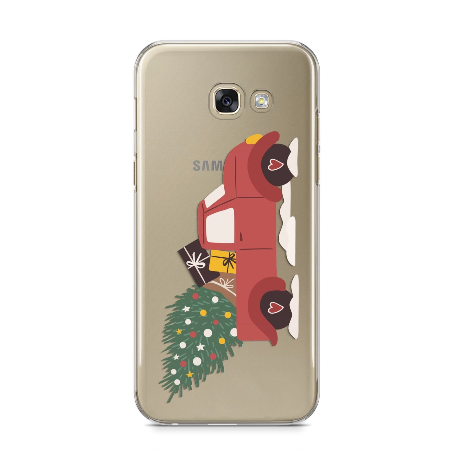 Christmas Car Samsung Galaxy A5 2017 Case on gold phone