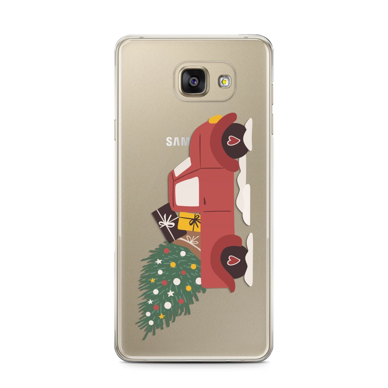 Christmas Car Samsung Galaxy A7 2016 Case on gold phone