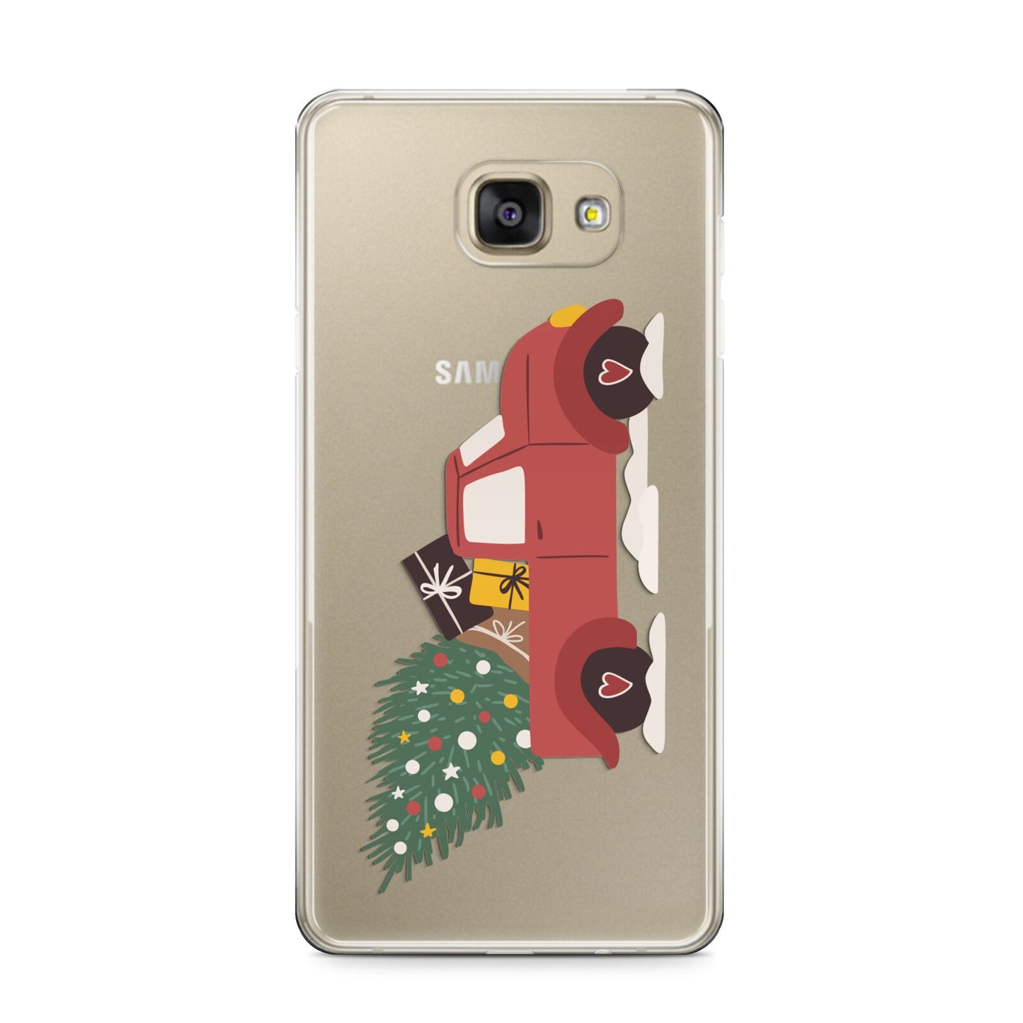 Christmas Car Samsung Galaxy A9 2016 Case on gold phone