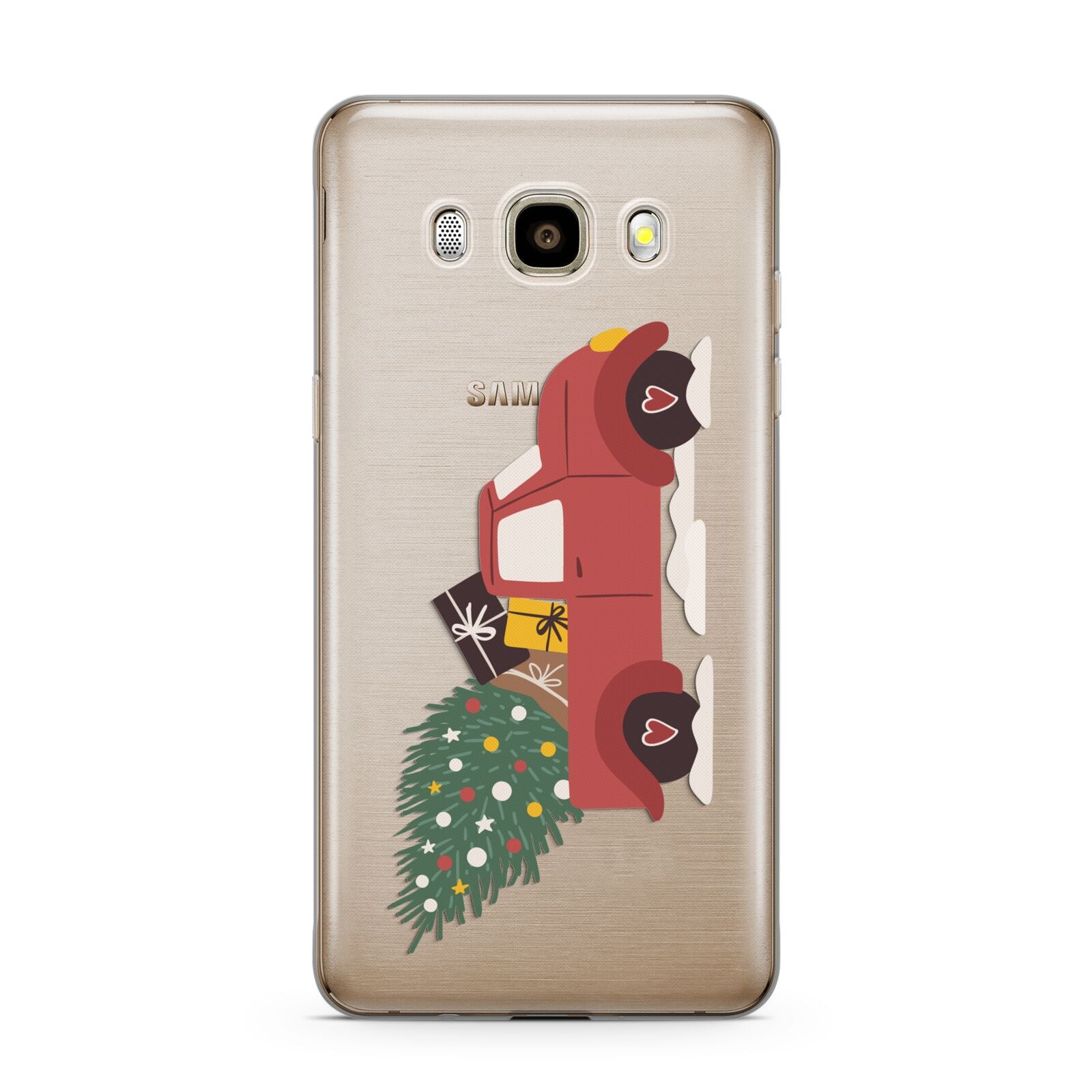 Christmas Car Samsung Galaxy J7 2016 Case on gold phone