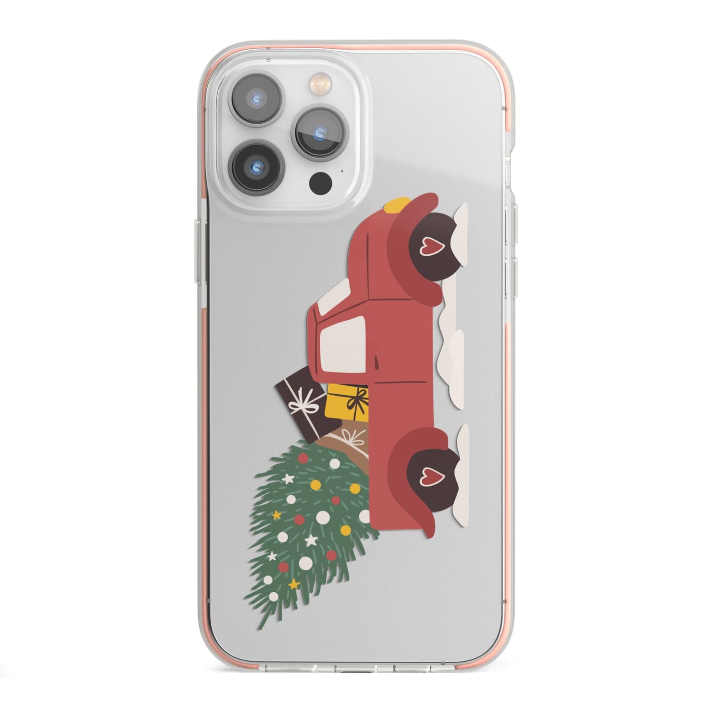 Christmas Car iPhone 13 Pro Max TPU Impact Case with Pink Edges