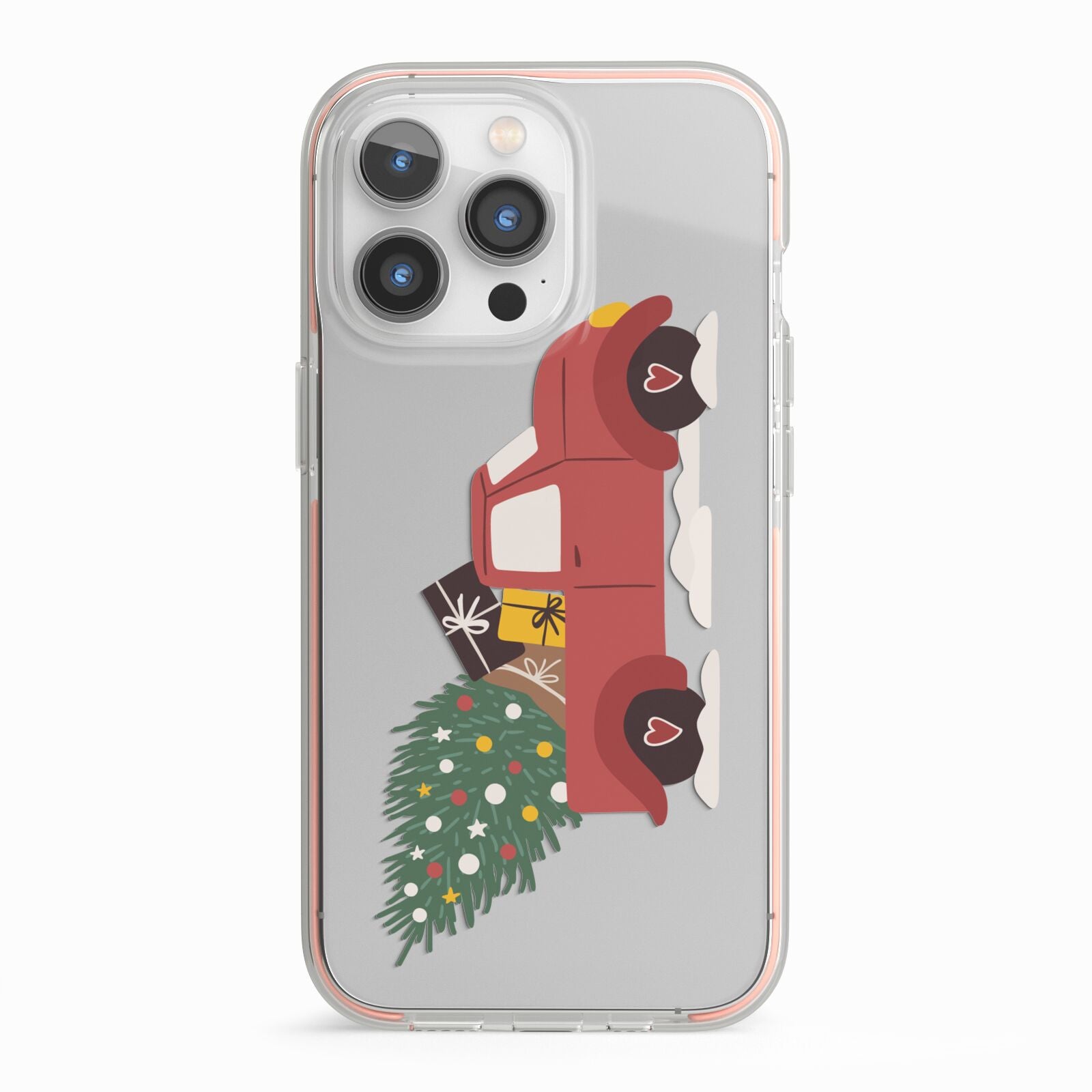 Christmas Car iPhone 13 Pro TPU Impact Case with Pink Edges