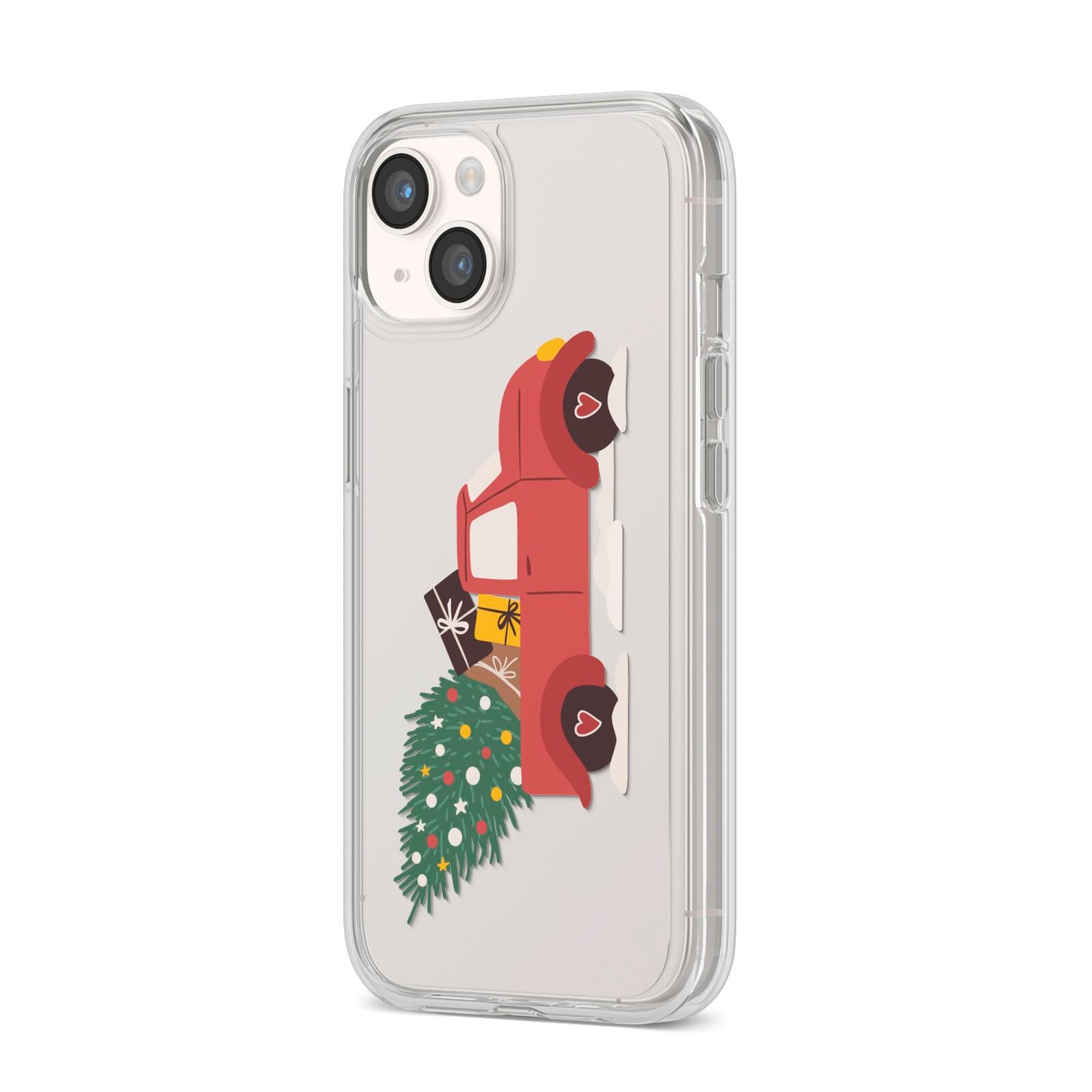 Christmas Car iPhone 14 Clear Tough Case Starlight Angled Image