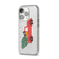 Christmas Car iPhone 14 Pro Glitter Tough Case Silver Angled Image