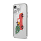 Christmas Car iPhone 14 Pro Max Clear Tough Case Silver Angled Image