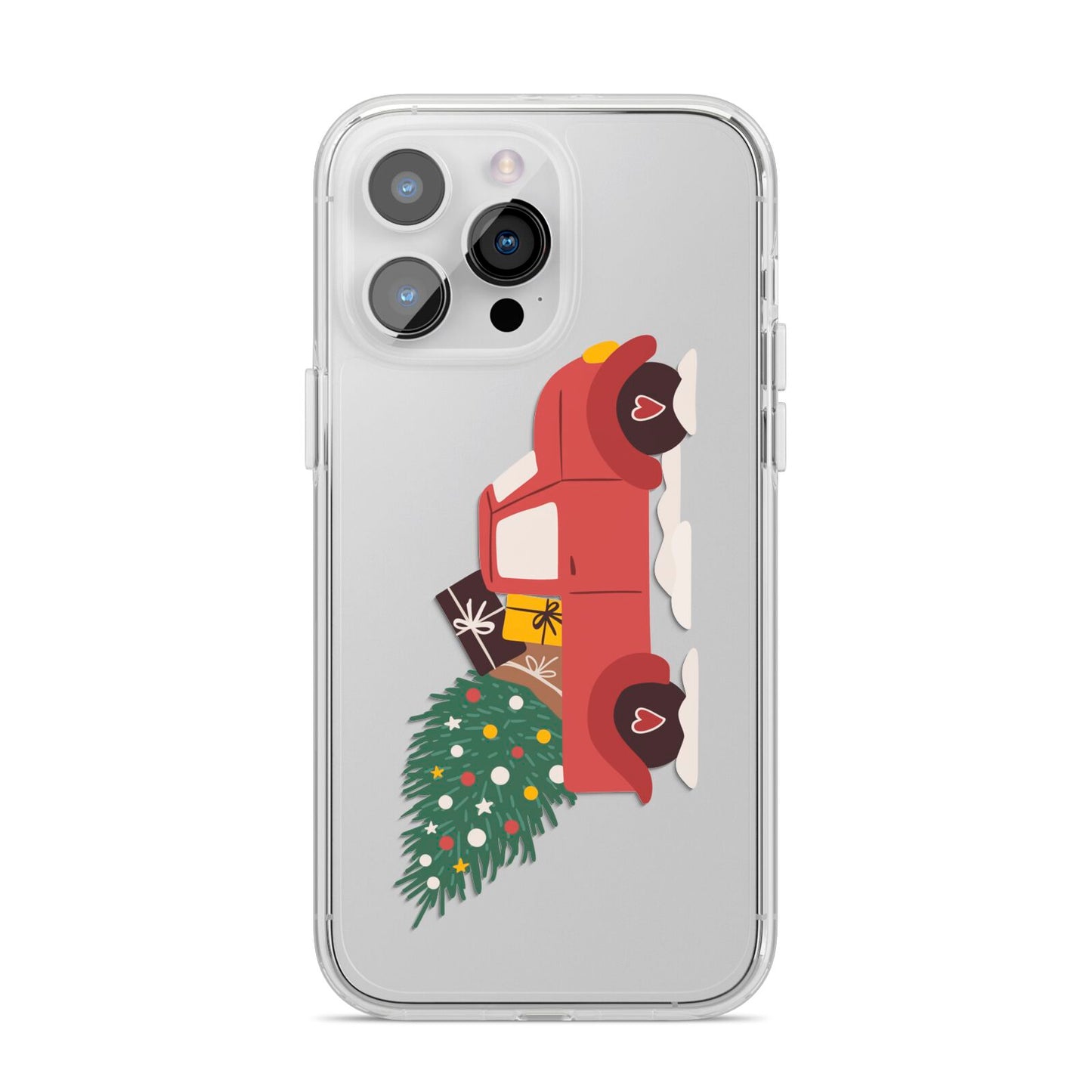 Christmas Car iPhone 14 Pro Max Clear Tough Case Silver