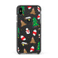 Christmas Clear Apple iPhone Xs Max Impact Case Black Edge on Black Phone