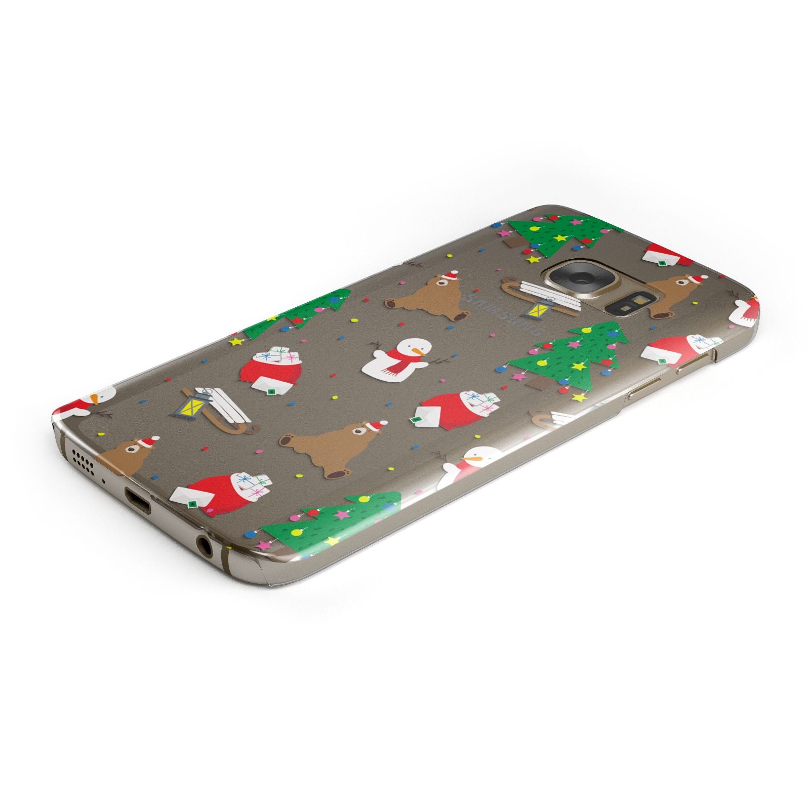 Christmas Clear Protective Samsung Galaxy Case Angled Image