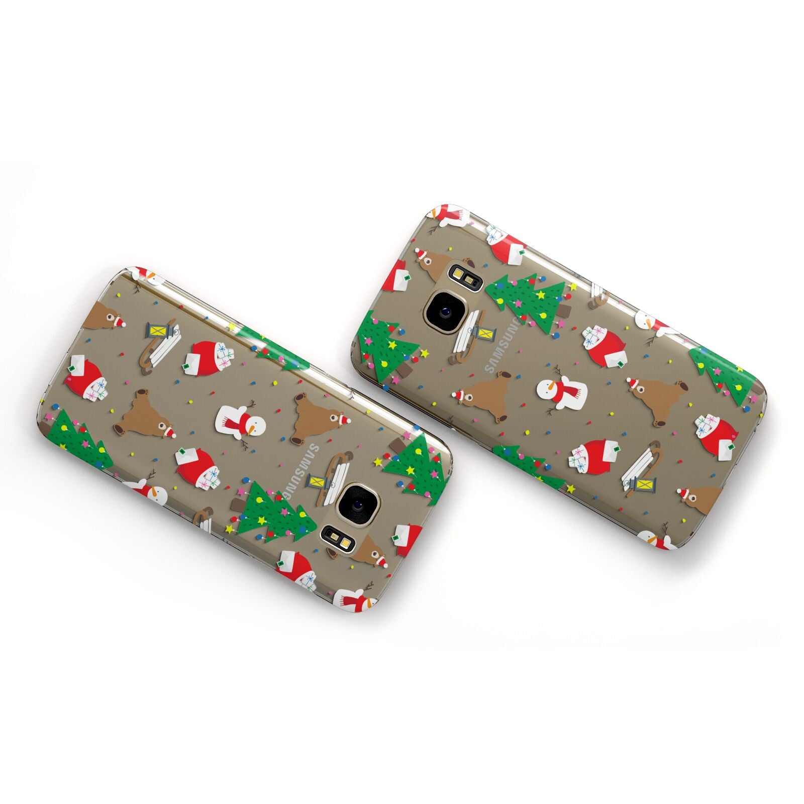 Christmas Clear Samsung Galaxy Case Flat Overview