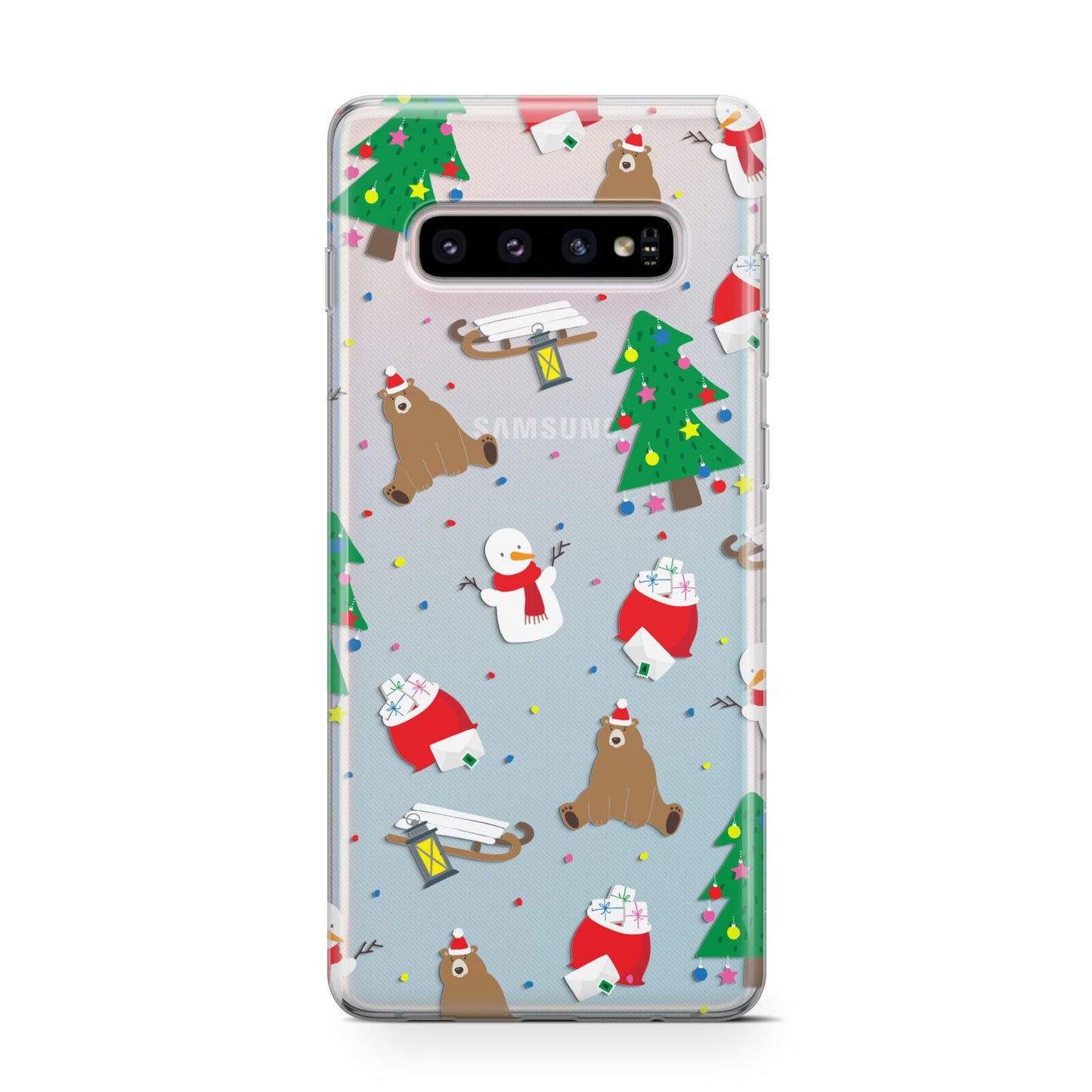 Christmas Clear Samsung Galaxy S10 Case