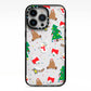 Christmas Clear iPhone 13 Pro Black Impact Case on Silver phone