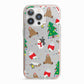 Christmas Clear iPhone 13 Pro TPU Impact Case with Pink Edges