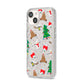 Christmas Clear iPhone 14 Glitter Tough Case Starlight Angled Image