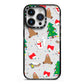 Christmas Clear iPhone 14 Pro Black Impact Case on Silver phone