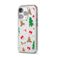 Christmas Clear iPhone 14 Pro Clear Tough Case Silver Angled Image