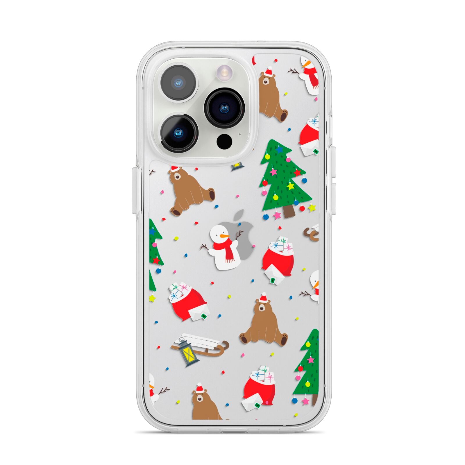 Christmas Clear iPhone 14 Pro Clear Tough Case Silver