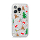 Christmas Clear iPhone 14 Pro Glitter Tough Case Silver
