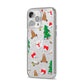 Christmas Clear iPhone 14 Pro Max Clear Tough Case Silver Angled Image
