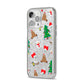 Christmas Clear iPhone 14 Pro Max Glitter Tough Case Silver Angled Image