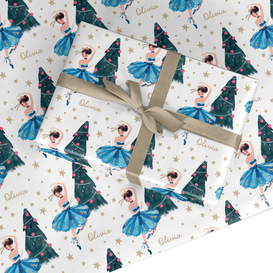 Christmas Dancing Ballerina Custom Wrapping Paper