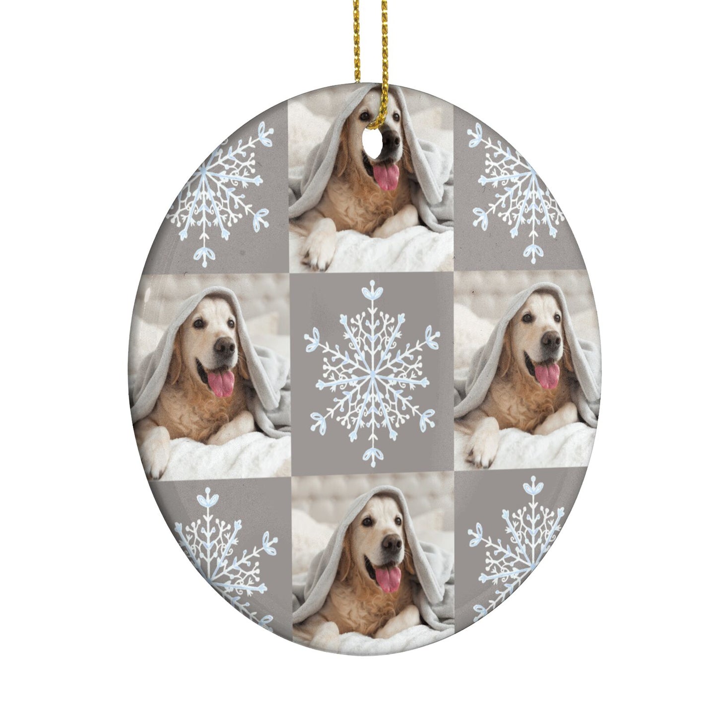 Christmas Dog Photo Circle Decoration Side Angle