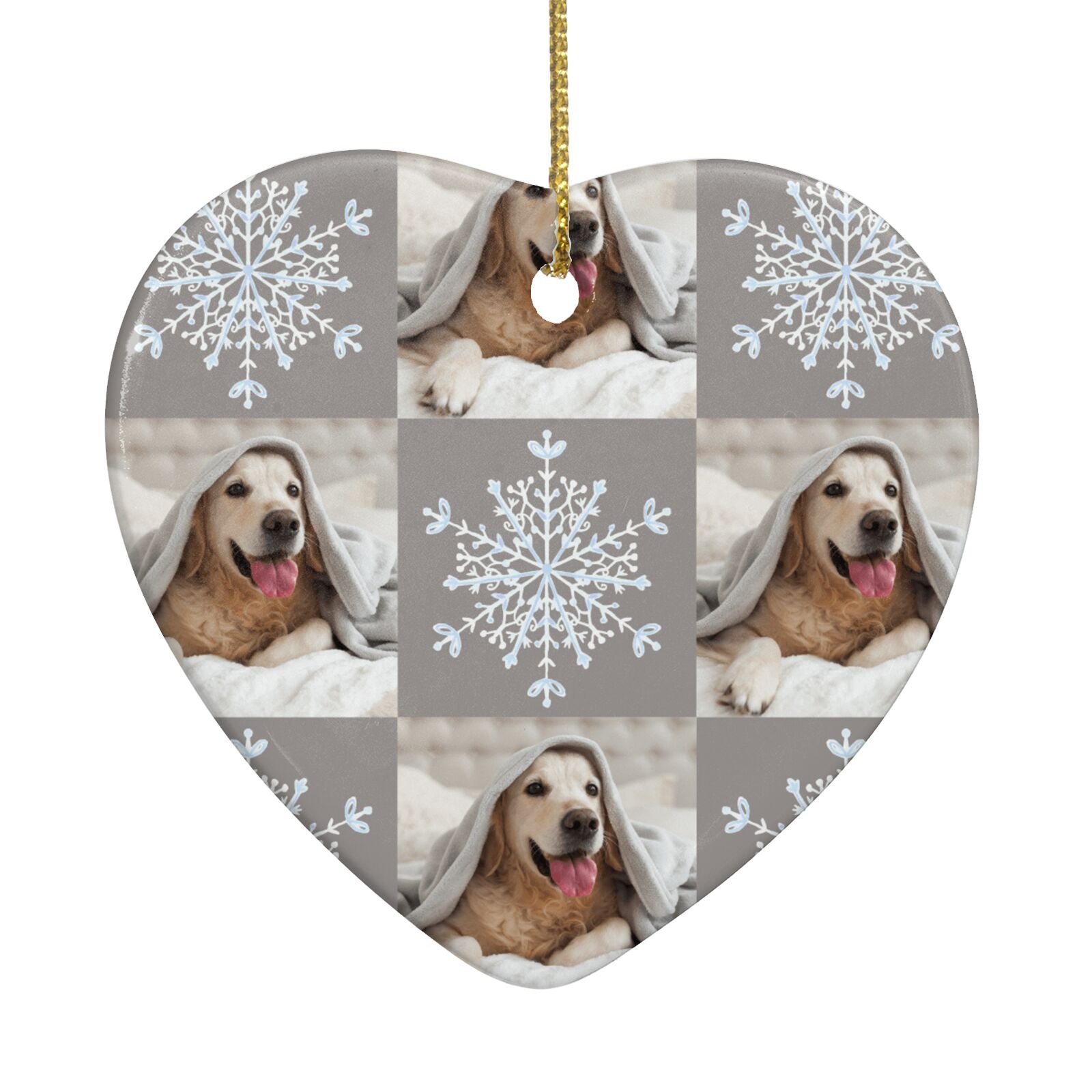 Christmas Dog Photo Heart Decoration