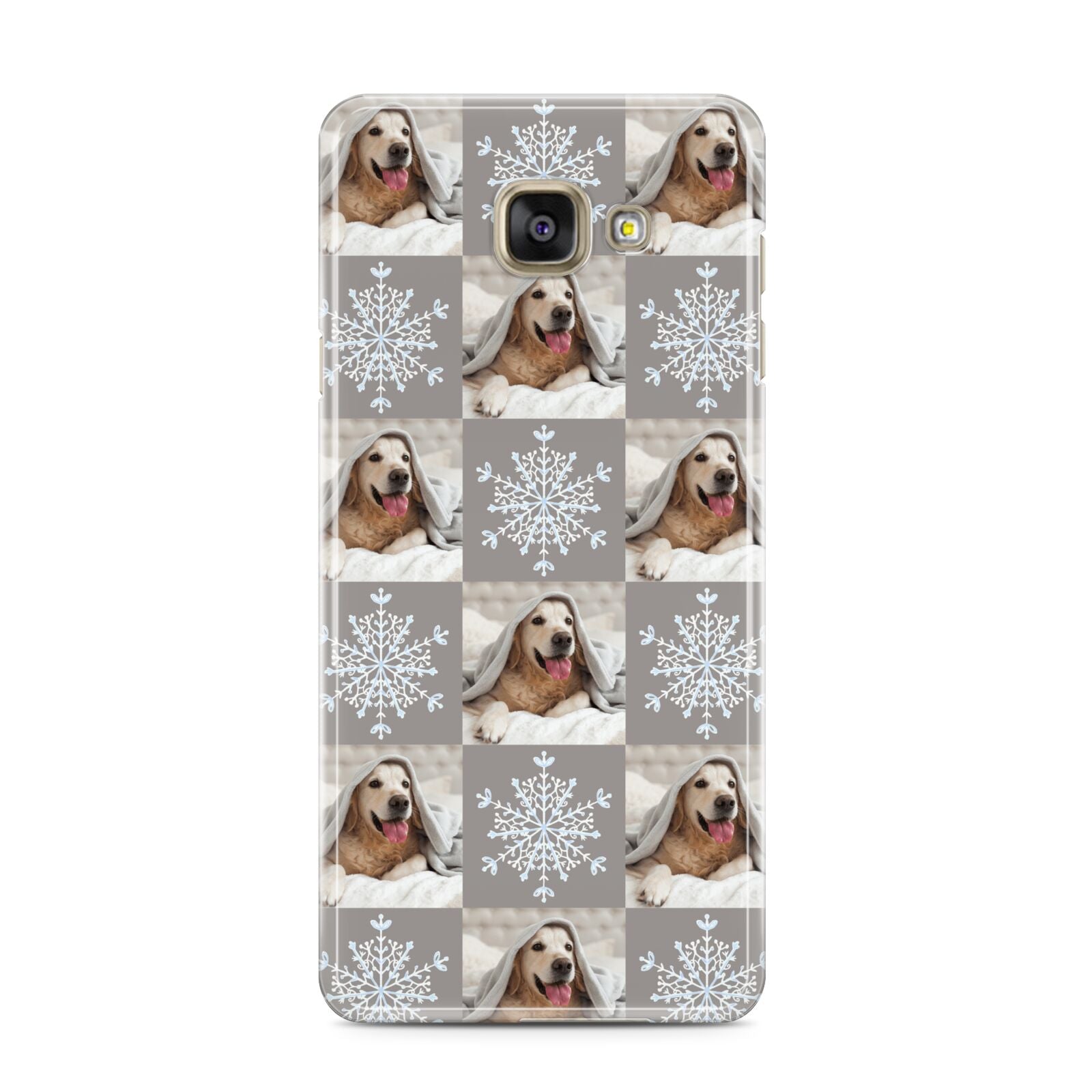 Christmas Dog Photo Samsung Galaxy A3 2016 Case on gold phone