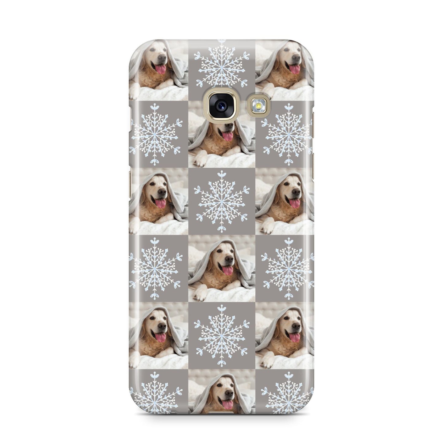 Christmas Dog Photo Samsung Galaxy A3 2017 Case on gold phone