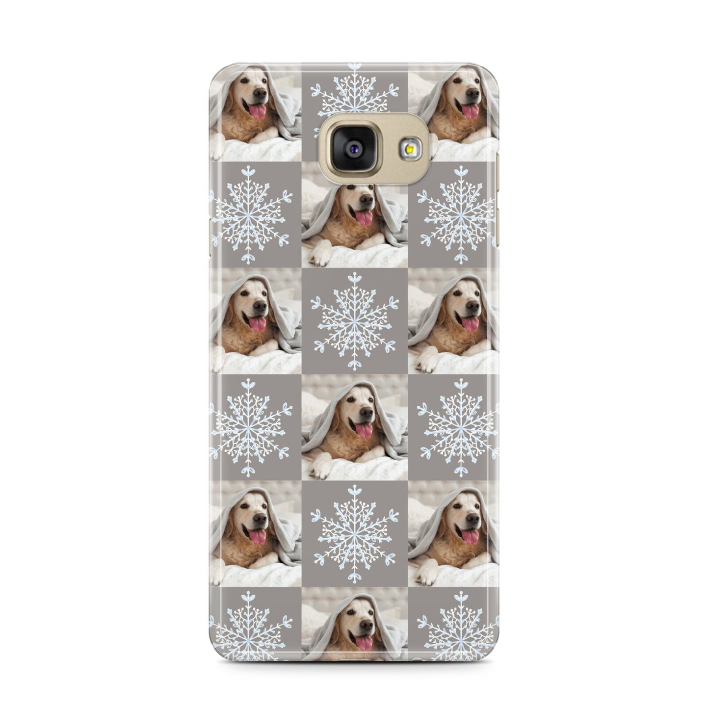 Christmas Dog Photo Samsung Galaxy A7 2016 Case on gold phone
