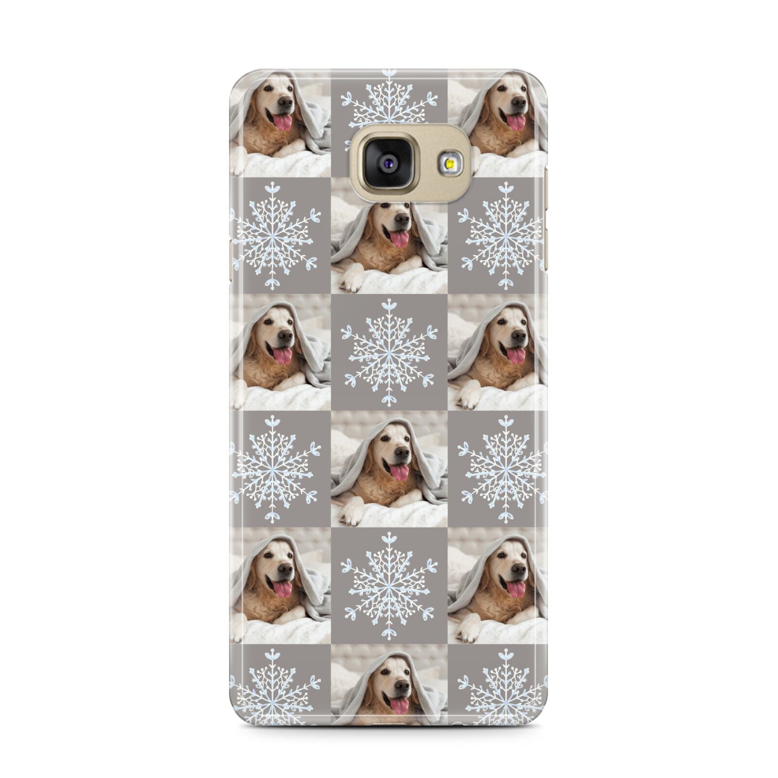 Christmas Dog Photo Samsung Galaxy A7 2016 Case on gold phone