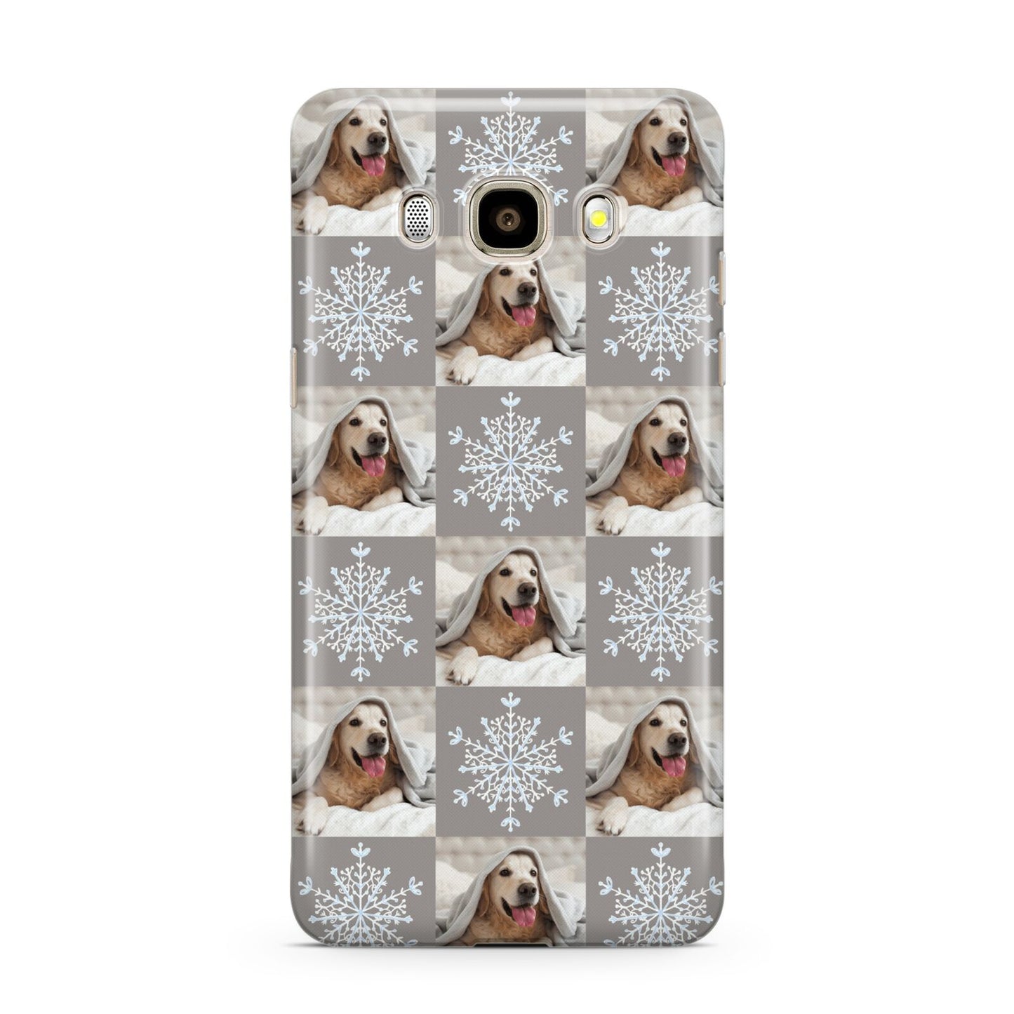 Christmas Dog Photo Samsung Galaxy J7 2016 Case on gold phone