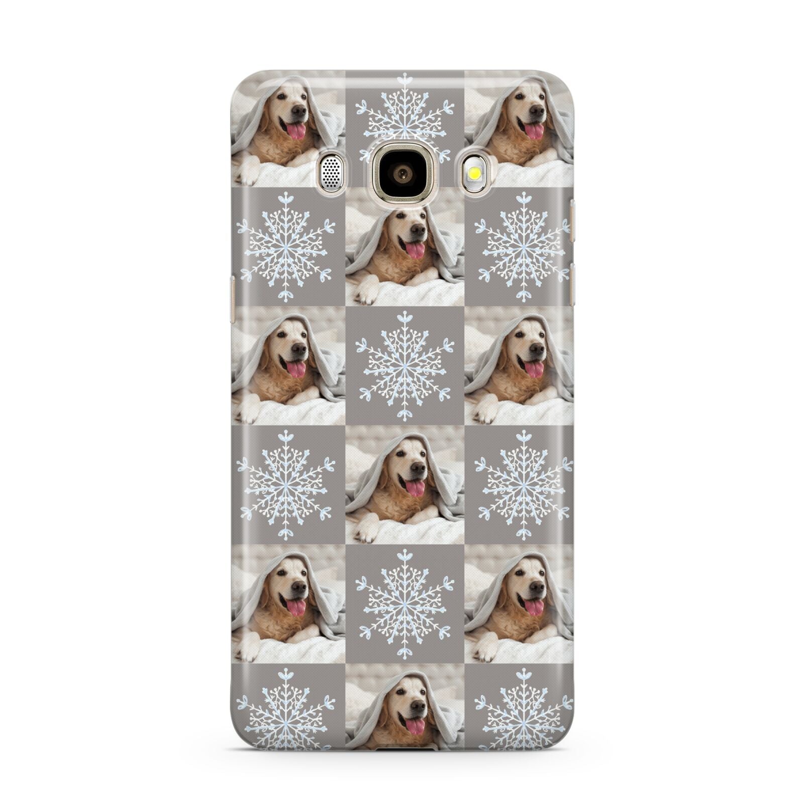 Christmas Dog Photo Samsung Galaxy J7 2016 Case on gold phone