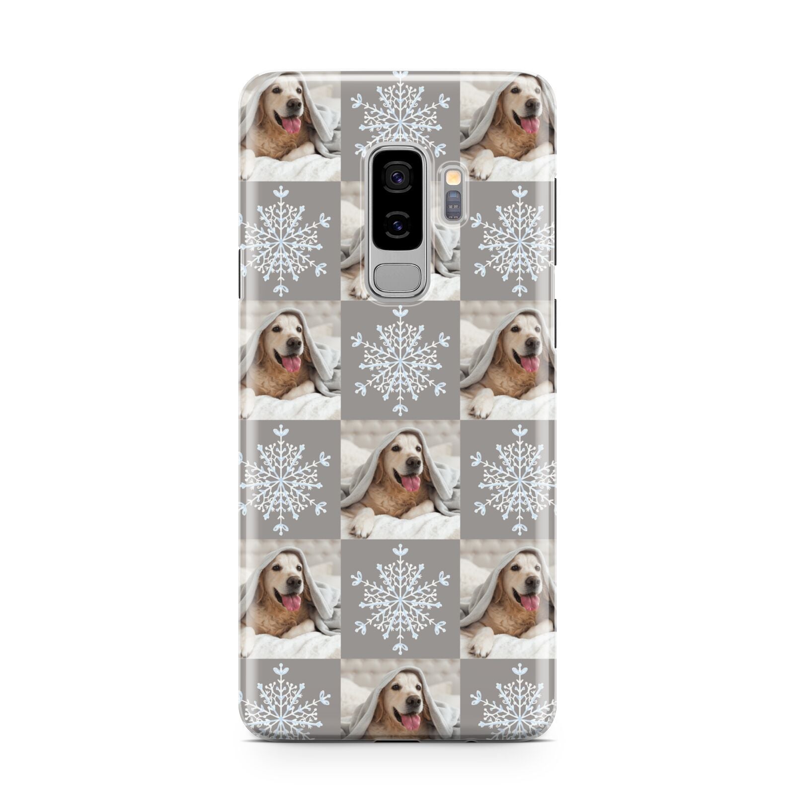 Christmas Dog Photo Samsung Galaxy S9 Plus Case on Silver phone