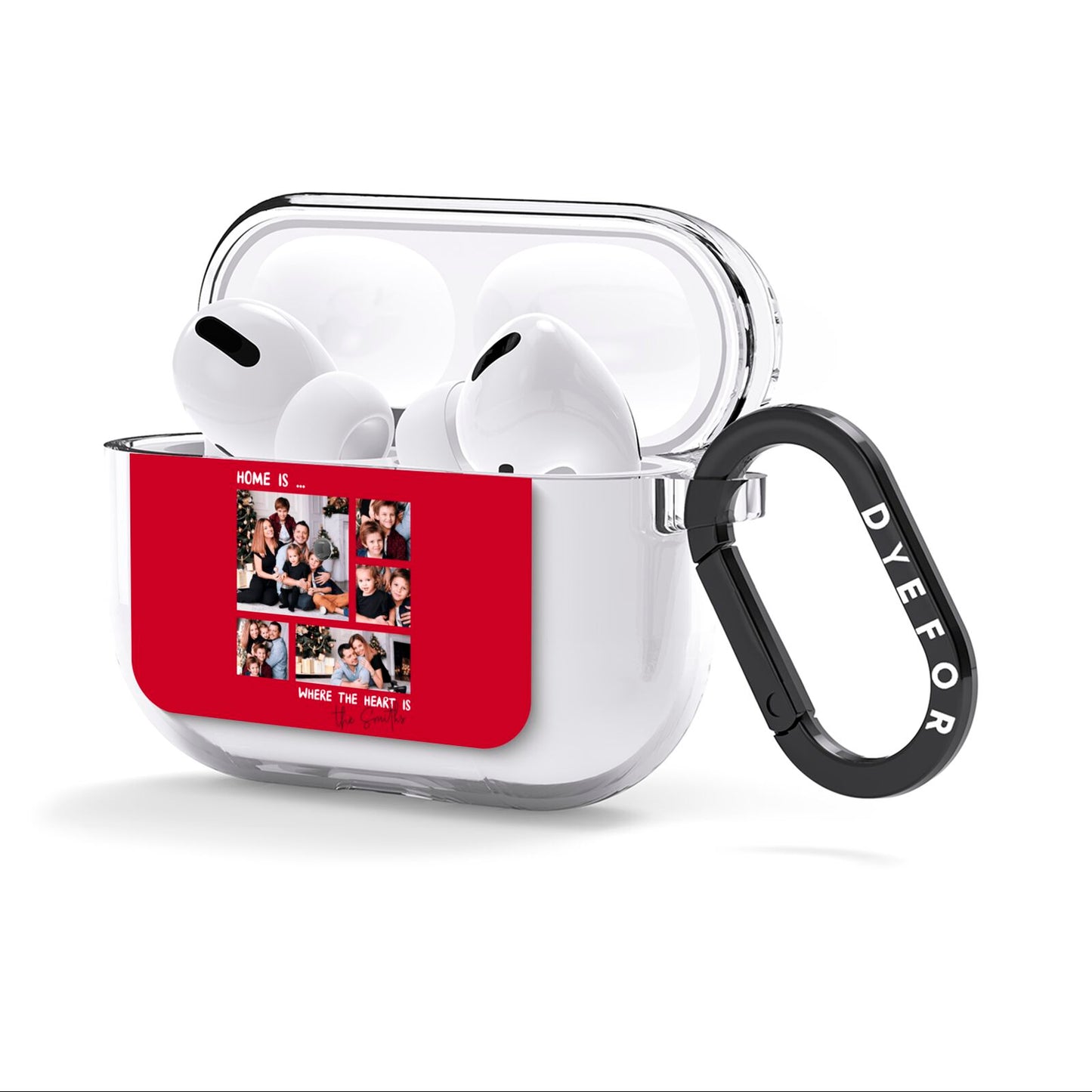 Christmas Family Photo Personalised AirPods Clear Case 3rd Gen Side Image