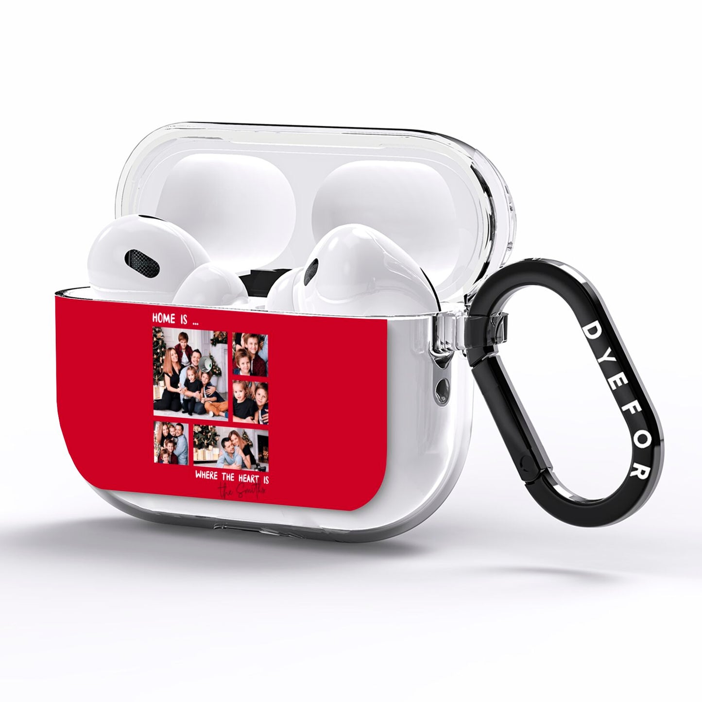 Christmas Family Photo Personalised AirPods Pro Clear Case Side Image