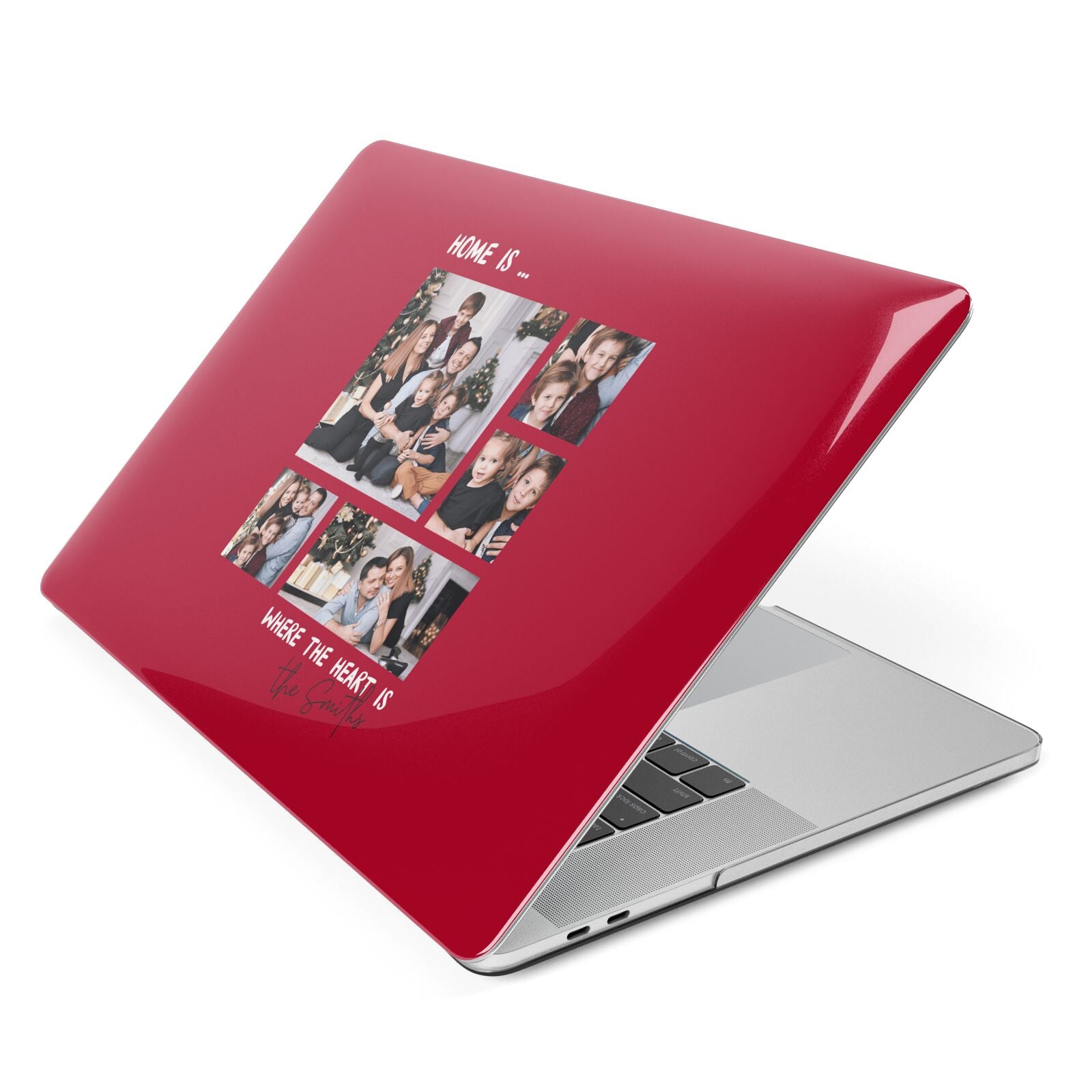 Christmas Family Photo Personalised Apple MacBook Case Side View