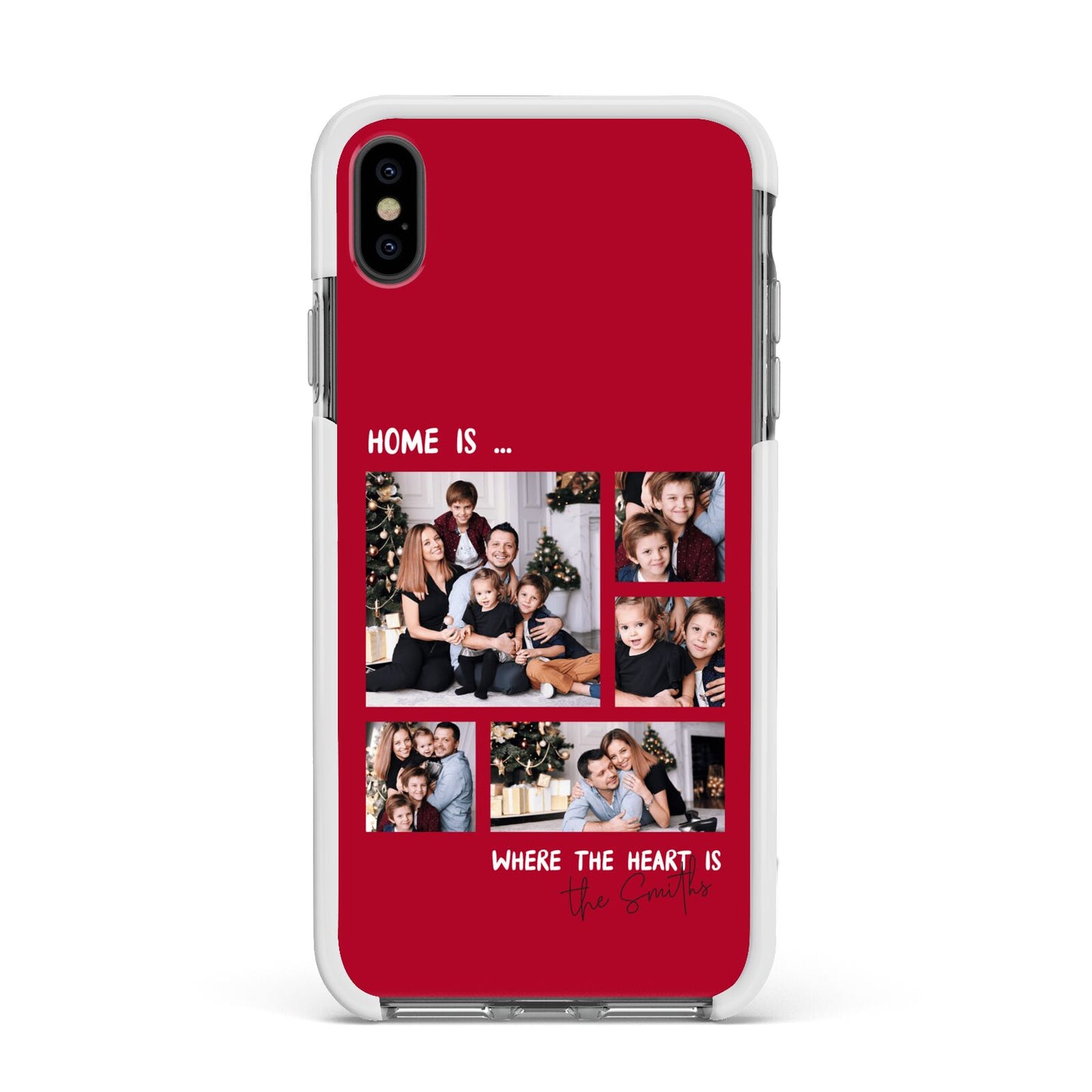 Christmas Family Photo Personalised Apple iPhone Xs Max Impact Case White Edge on Black Phone