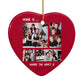 Christmas Family Photo Personalised Heart Decoration Back Image
