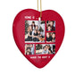 Christmas Family Photo Personalised Heart Decoration Side Angle