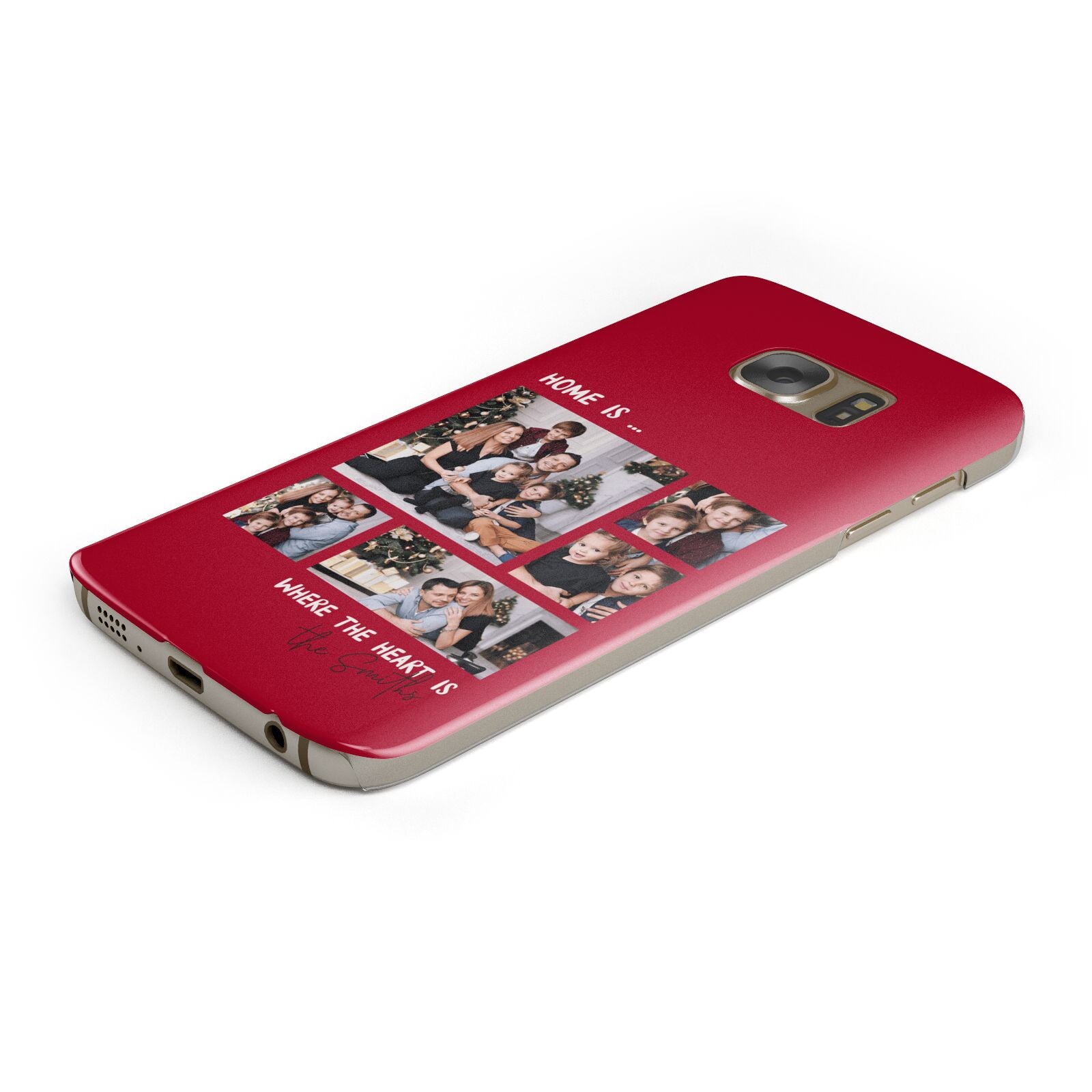 Christmas Family Photo Personalised Protective Samsung Galaxy Case Angled Image