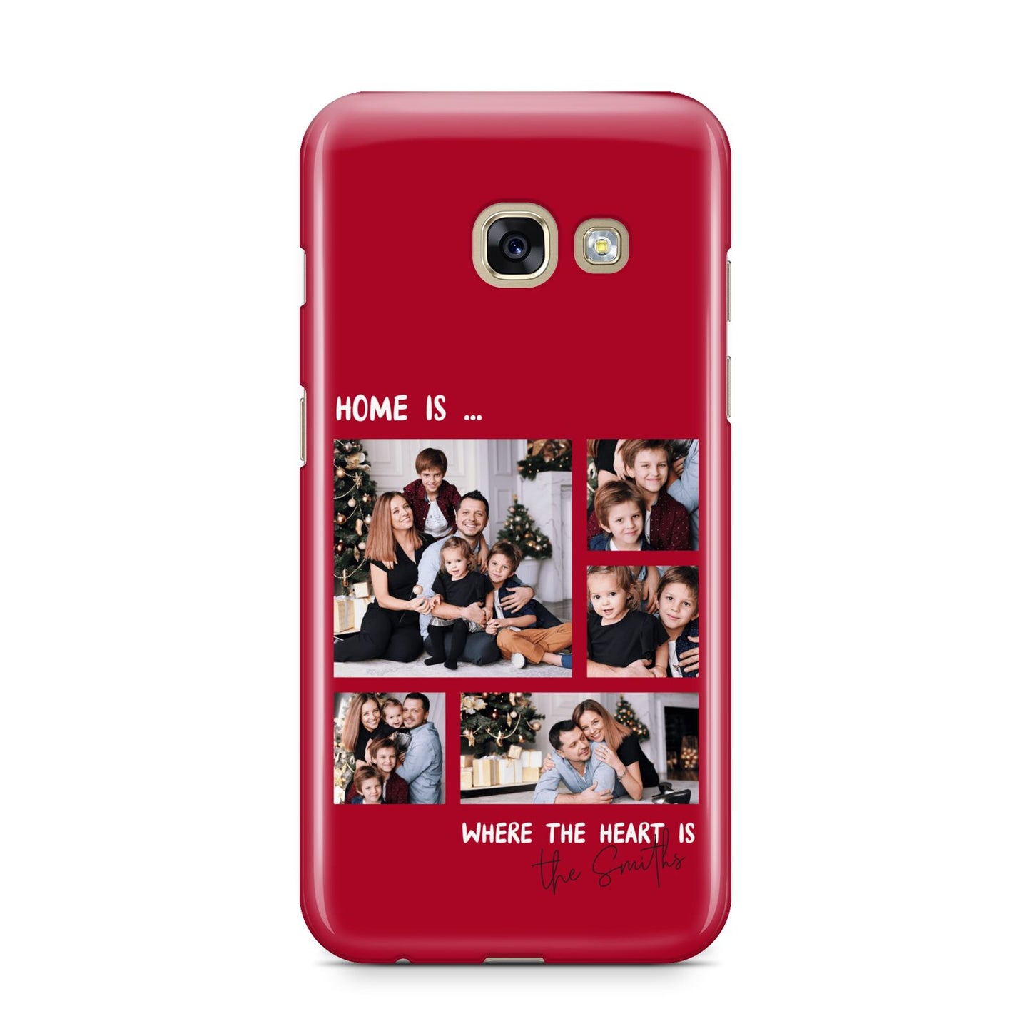 Christmas Family Photo Personalised Samsung Galaxy A3 2017 Case on gold phone