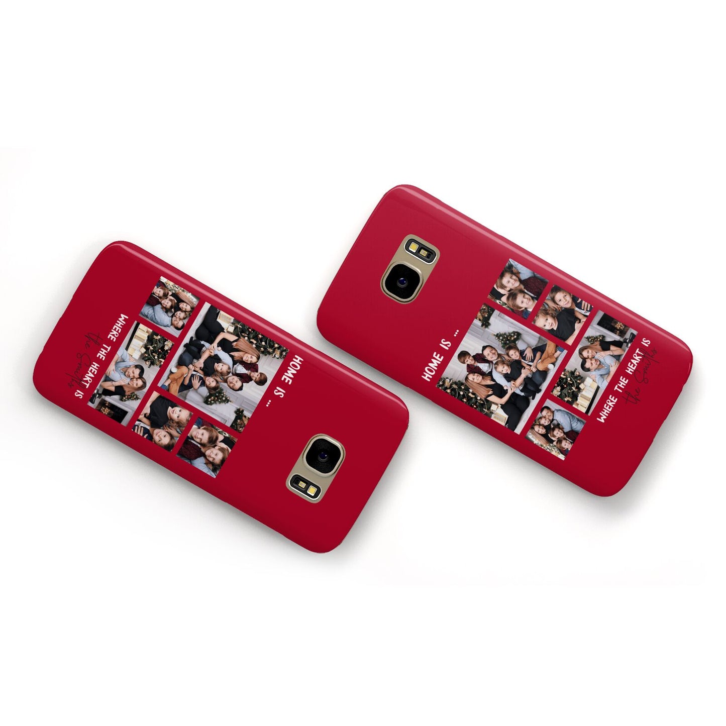 Christmas Family Photo Personalised Samsung Galaxy Case Flat Overview