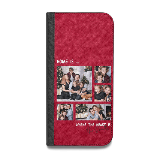 Christmas Family Photo Personalised Vegan Leather Flip iPhone Case