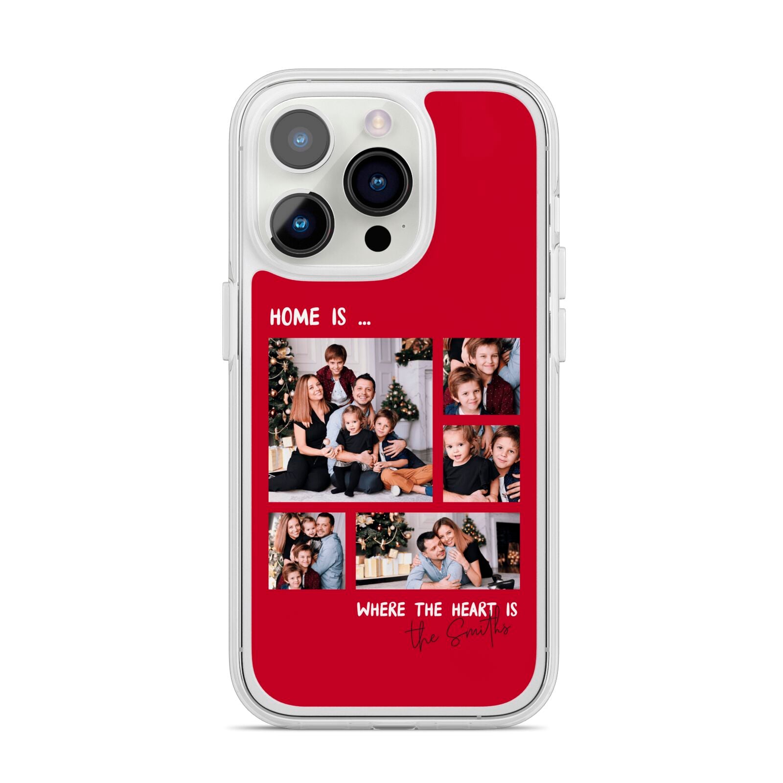 Christmas Family Photo Personalised iPhone 14 Pro Clear Tough Case Silver