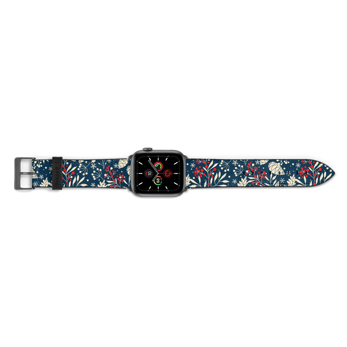 Christmas Floral Apple Watch Strap Landscape Image Space Grey Hardware