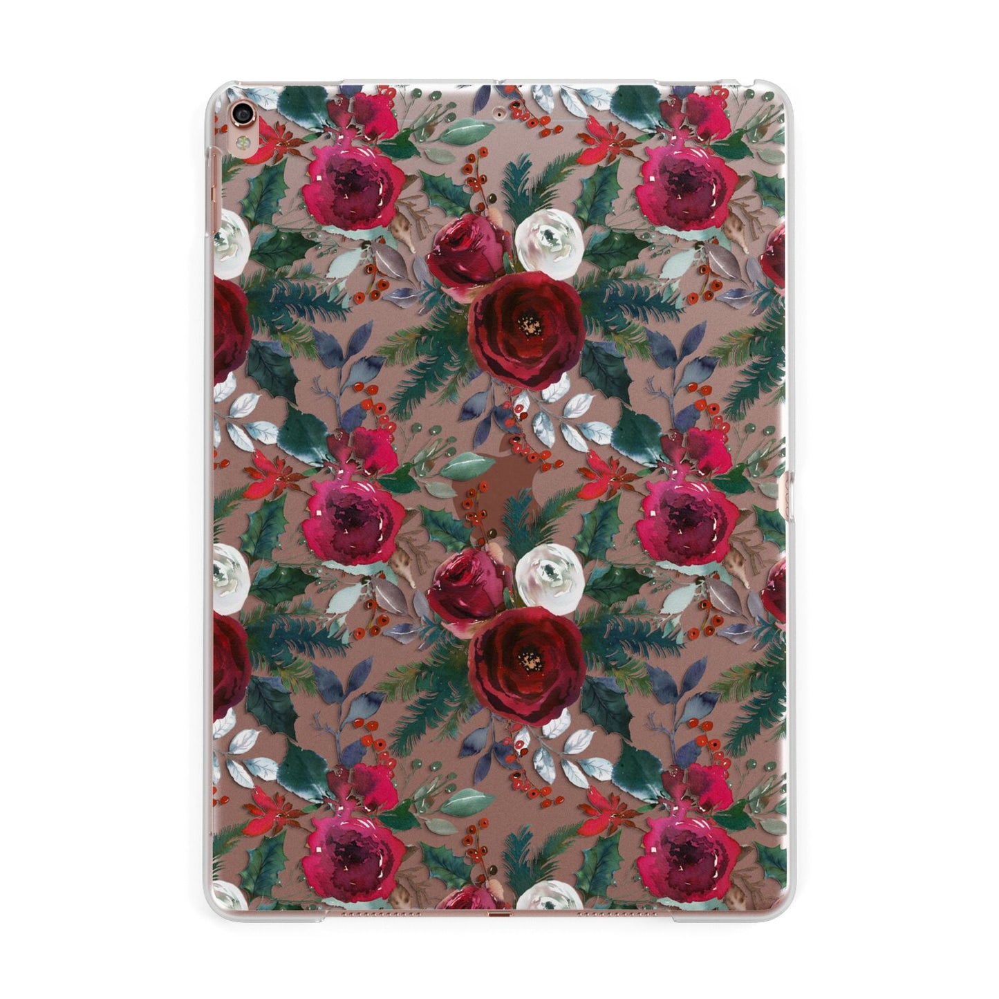 Christmas Floral Pattern Apple iPad Rose Gold Case