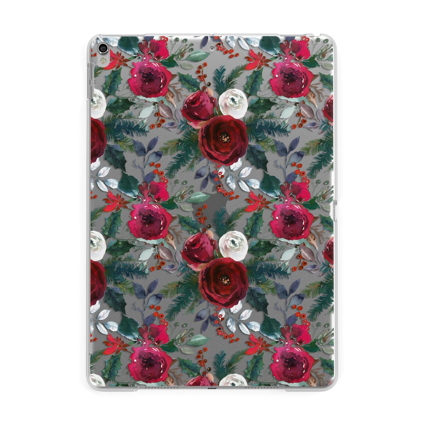 Christmas Floral Pattern Apple iPad Silver Case